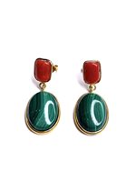 Orecchini Stocco Gioielli Donna in Argento Malachite ORA 448